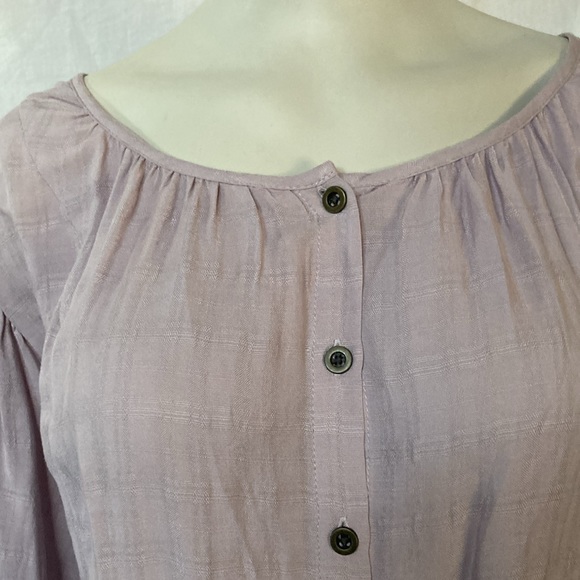 KNOX ROSE Women’s Button Down Blouse Plus Size 1X Balloon Sleeves Lavender NWOT - Picture 8 of 9